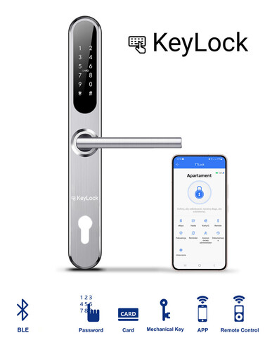 KeyLock KL-S35-92 Elektroniczna klamka na kod do stolarki PCV i aluminiowej do zamka 92mm